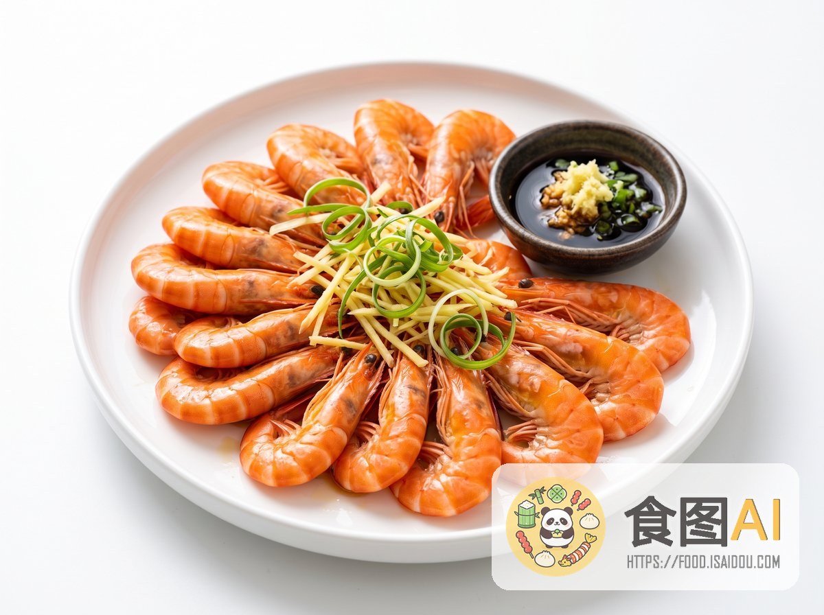 白灼基围虾AI高清菜品图 - 外卖风