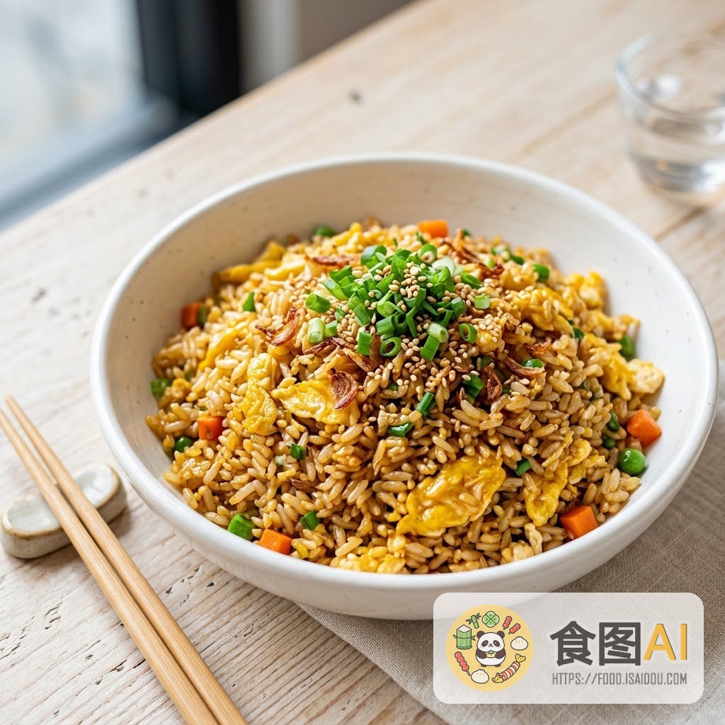 黄金蛋炒饭AI高清菜品图 - 外卖风