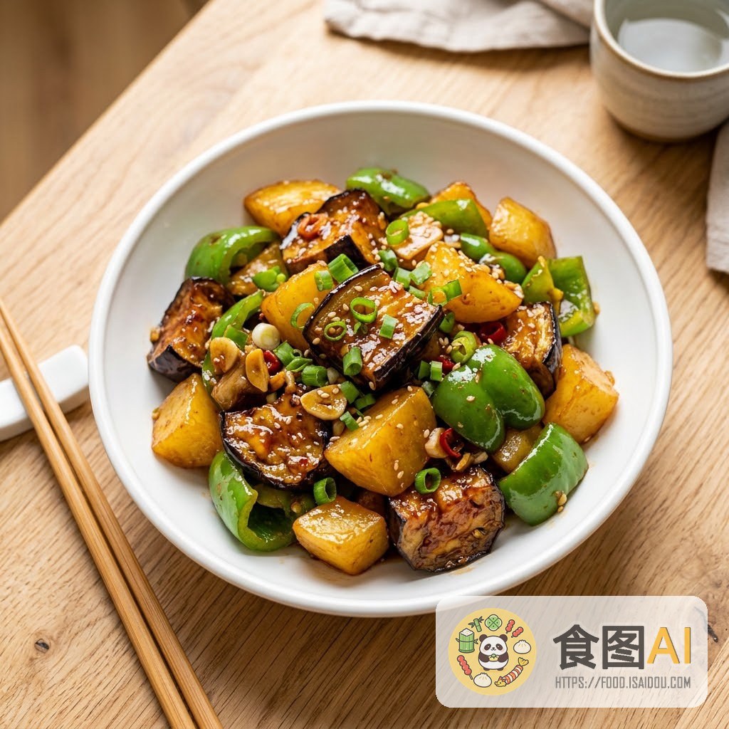地三鲜AI高清菜品图 - 外卖风