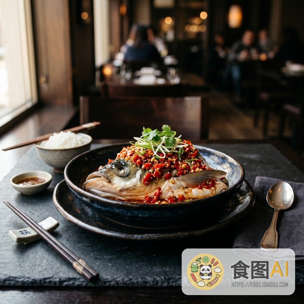 剁椒鱼头AI高清菜品图 - 餐厅风