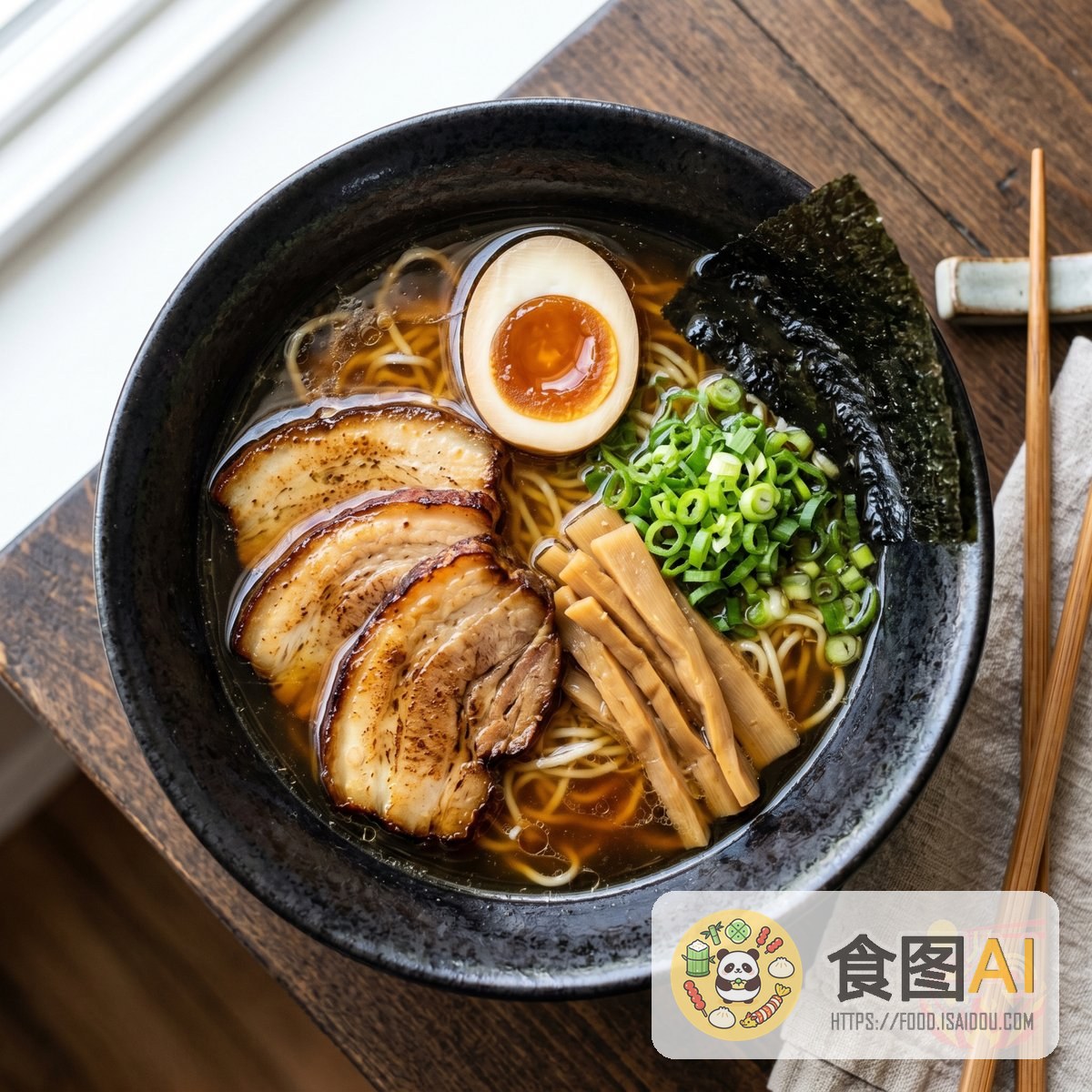 酱油拉面AI高清菜品图 - 外卖风