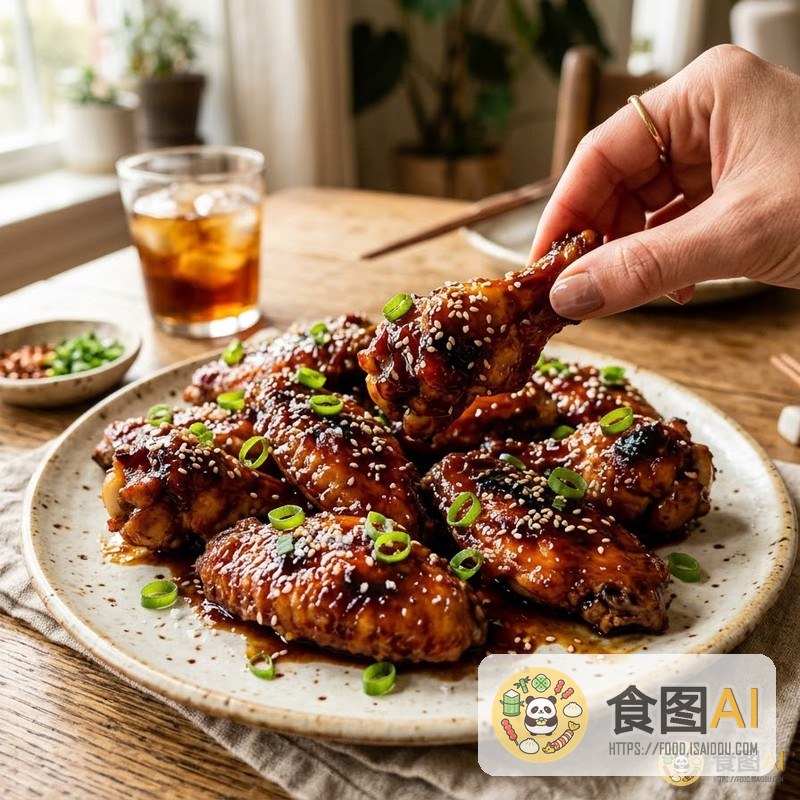 可乐鸡翅AI高清菜品图 - 外卖风