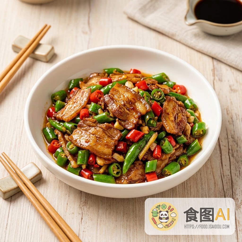 辣椒炒肉AI高清菜品图 - 外卖风