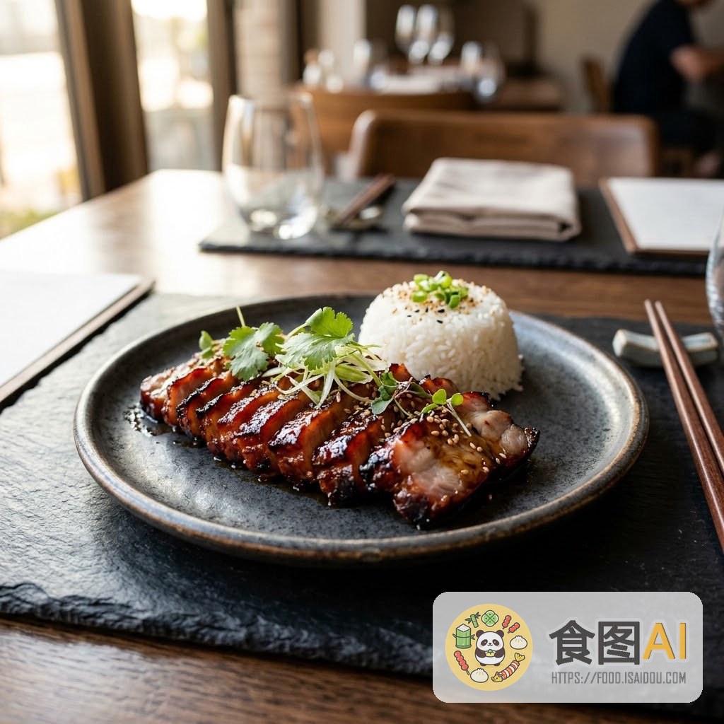 蜜汁叉烧AI高清菜品图 - 餐厅风