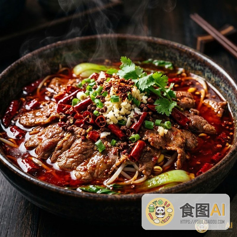 水煮牛肉AI高清菜品图 - 餐厅风