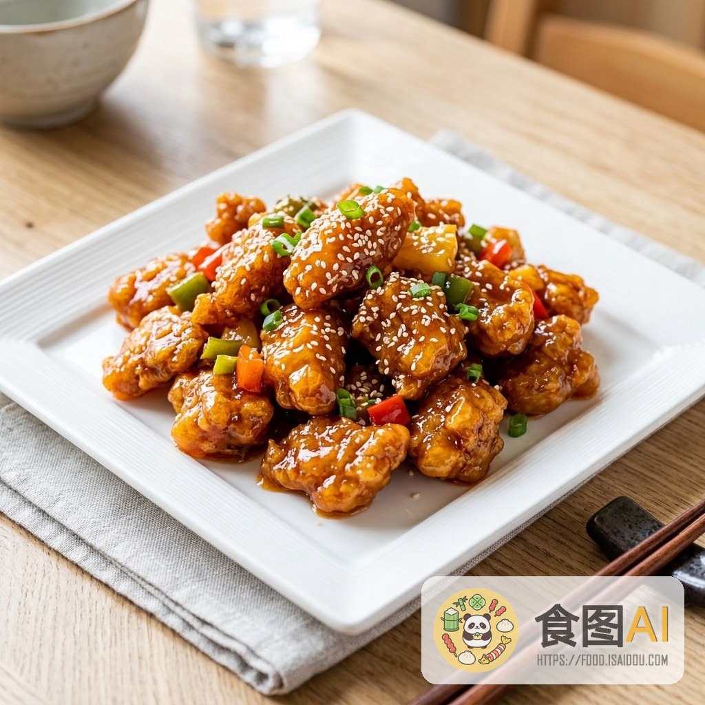 糖醋里脊AI高清菜品图 - 外卖风