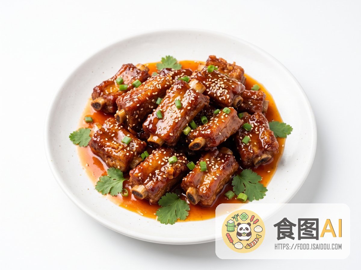 糖醋排骨AI高清菜品图 - 餐厅风