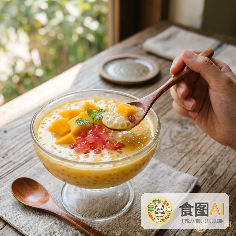 杨枝甘露AI高清菜品图 - 社交风